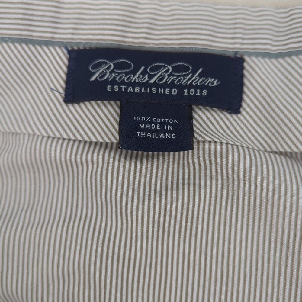 EUC Brooks Brothers White Cotton Pleated Dress Pants Mens 35x29 Dry Clean Cuffed - Picture 10 of 13